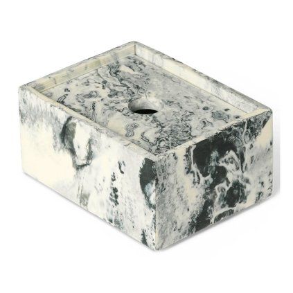 Lončki za drobnarije MIST 10 x 7,5 cm, bela / zelena, smola, čvrsta LIVING