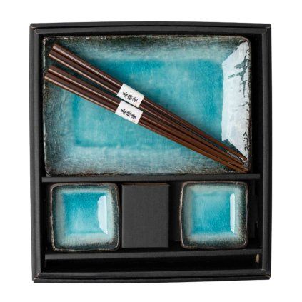 217109 sada na sushi sky blue sada 6 ks modra keramika mij