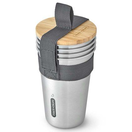 218465 hrnek outdoor 500 ml sada 4 ks stribrna nerezova ocel black blum