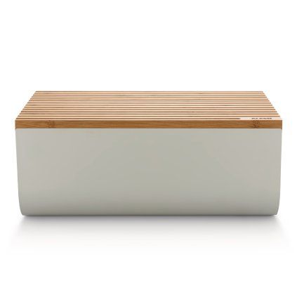 218861 chlebnik s prkenkem mattina 34 cm seda ocel bambus alessi