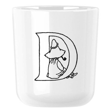 220334 plastovy hrnek moomin abc 200 ml pismeno d bila rig tig