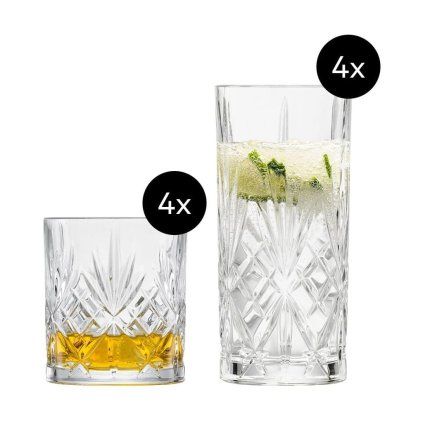 221687 sklenice na long drink show 368 ml se sklenicemi na whisky sada 8 ks zwiesel glas