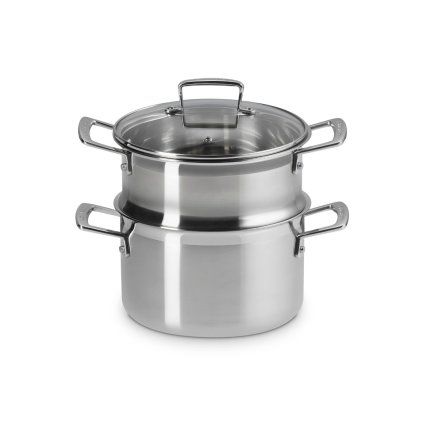 223287 naparovaci hrnec classic 20 cm 4 l stribrna nerezova ocel le creuset