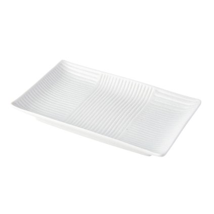225510 servirovaci talir lines white 21 x 13 cm bila keramika mij