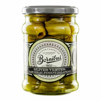 228048 zelene olivy 270 g plnene jalape o bornibus