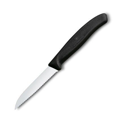 229284 orezavaci nuz swiss classic 8 cm vroubkovany cerna plast victorinox