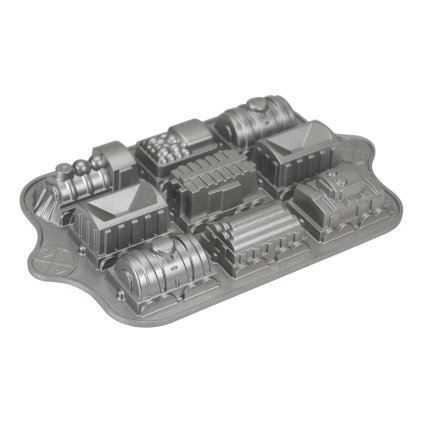 137654 forma na 9 dilny piskotovy vlacek train cake bundt stribrna nordic ware