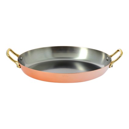 129275 medena servirovaci ovalna panev s bronzovymi uchy 36 cm inocuivre de buyer