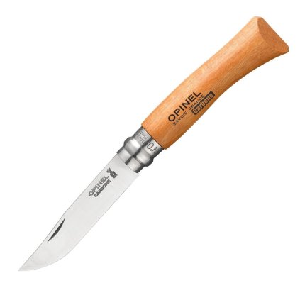 232537 kapesni nuz n 07 carbon 8 cm prirodni bukove drevo opinel
