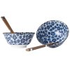 Jedilna skleda BLUE PLUM, set 2 kosov, 500 ml, z jedilnimi palčkami, MIJ