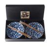 Jedilna skleda BLUE PLUM, set 2 kosov, 500 ml, z jedilnimi palčkami, MIJ