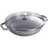 Vok, 30 cm, s steklenim pokrovom, grafitno sive barve, Staub