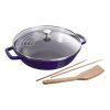 Vok, 30 cm, s steklenim pokrovom, temno modre barve, Staub