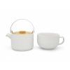 Čajnik UMEA TEA FOR ONE, 500 ml, s skodelico za čaj, bel, Bredemeijer