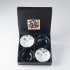 Skleda za omako BLACK & WHITE SAKURA, set 4 kosov, 100 ml, MIJ