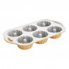 Pekač za šarkelj pecivo ANNIVERSARY BUNDLETTE BUNDT, za 6 mini tortic, zlat, Nordic Ware