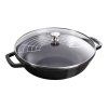 Vok, 30 cm, s steklenim pokrovom, črne barve, Staub