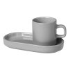 Šalica za espresso s krožničkom PILAR, set 2 kosov, svetlo siva, Blomus