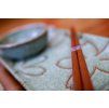 Sushi set, 6 kosov, cvetlični motiv, svetlo zelena, MIJ