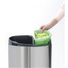 Koš na dotik TOUCH BIN NEW, 10 + 23 l, odporen na prstne odtise, mat jeklo, Brabantia