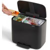 Koš za smeti s pedalom BO, 11 + 23 l, črna mat, Brabantia
