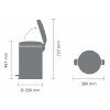 Koš za smeti s pedalom NEWICON, 20 l, mat črna, Brabantia