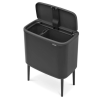 Koš na dotik BO, 11 + 23 l, črna mat, Brabantia