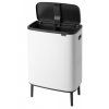 Koš na dotik BO HI, 2 x 30 l, bela, Brabantia