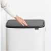 Koš na dotik BO HI, 2 x 30 l, bela, Brabantia