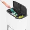 Koš na dotik BO, 11 + 23 l, bela, Brabantia