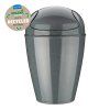 Koš z nihajnim pokrovom DEL M, 12 l, naravno siva, Koziol