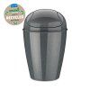 Koš z nihajnim pokrovom DEL S, 5 l, naravno siva, Koziol