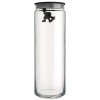 Kuhinjski kozarec za shranjevanje GIANNI, 2 l, črn pokrov, steklo, Alessi