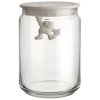Kuhinjski kozarec za shranjevanje GIANNI, 900 ml, bel pokrov, steklo, Alessi