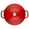 Casserole kozica, 24 cm, samozapiralni pokrov, češnja, litoželezo, Staub