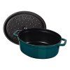Casserole kozica ,31 cm, morsko modra barva, lito železo, Staub