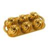 Pekač za šarkelj pecivo GEO BUNDLETTE BUNDT, za 6 minibundov, zlata, Nordic Ware