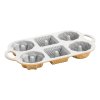 Pekač za pecivo GEO BUNDLETTE BUNDT, za 6 mini tort, različnih oblik, zlata, Nordic Ware