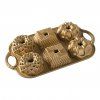 Pekač za pecivo GEO BUNDLETTE BUNDT, za 6 mini tort, različnih oblik, zlata, Nordic Ware