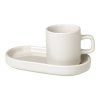 Šalica za espresso s podstavkom za kozarce PILAR, set 2 kosov, 50 ml, krem, Blomus