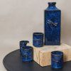 Sake set DRAGONFLY, 5 kosov, modra barva, MIJ