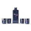 Sake set DRAGONFLY, 5 kosov, modra barva, MIJ