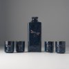 Sake set DRAGONFLY, 5 kosov, modra barva, MIJ