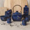 Sake set DRAGONFLY, 5 kosov, modra barva, MIJ