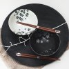 Jedilna skleda SILVER SAKURA, set 2 kosov, 500 ml, z jedilnimi palčkami, MIJ