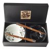 Jedilna skleda SILVER SAKURA, set 2 kosov, 500 ml, z jedilnimi palčkami, MIJ