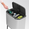 Koš na dotik BO, 3 x 11 l, mat jeklo, Brabantia