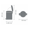 Koš za smeti s pedalom NEWICON, 5 l, mat črna, Brabantia