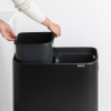 Koš na dotik BO HI, 2 x 30 l, črna, Brabantia