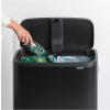 Koš na dotik BO HI, 2 x 30 l, črna, Brabantia